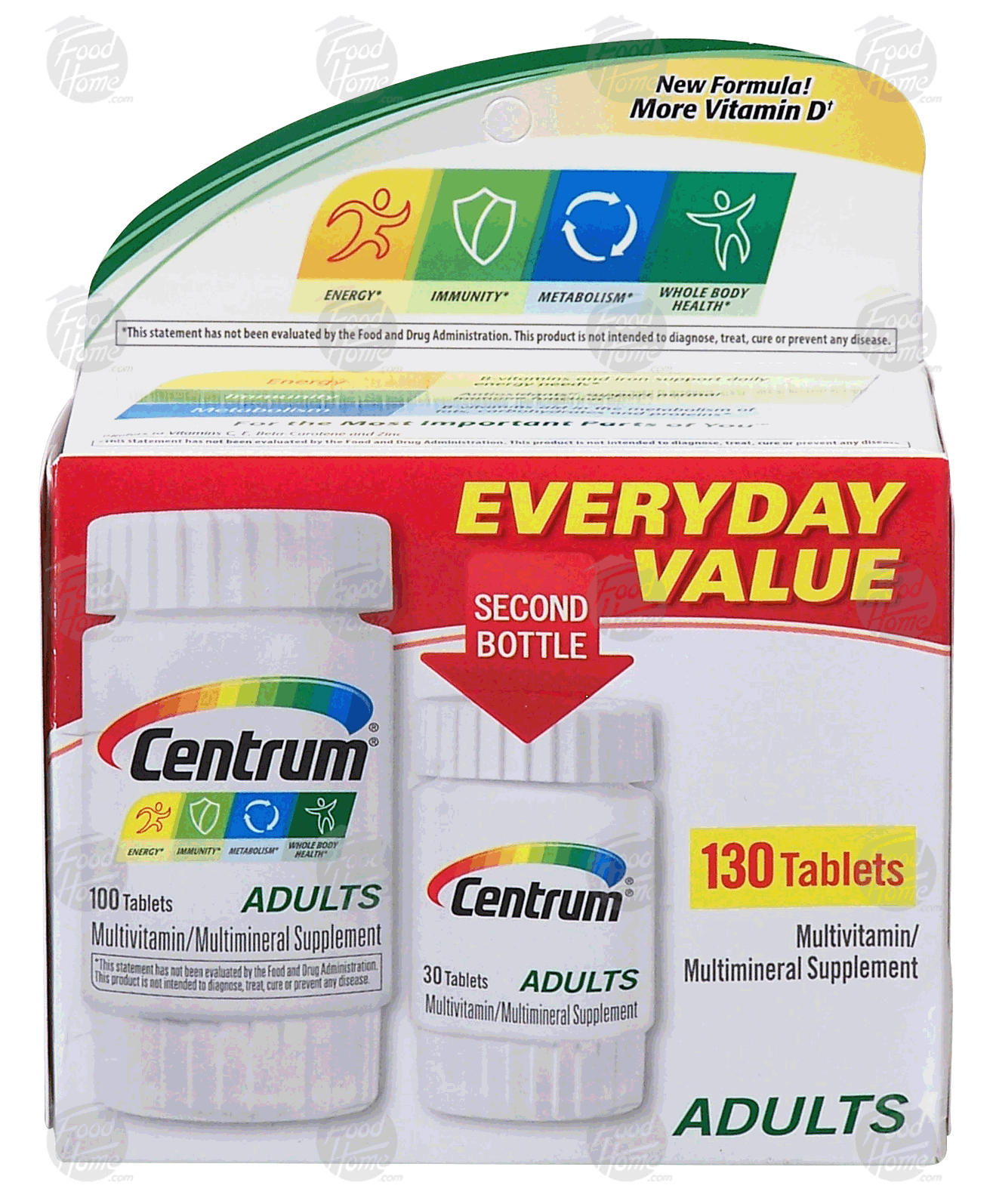 Centrum Adults multivitamin/multimineral supplement, 1st bottle - 100 tablets, 2nd bottle - 30 tablets Full-Size Picture